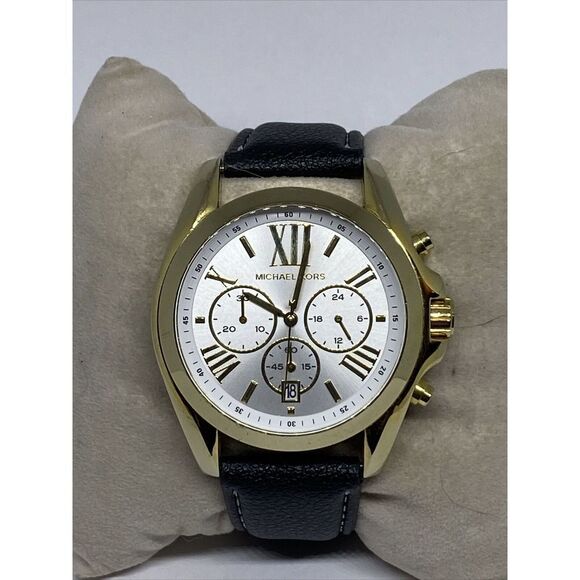 Michael Kors Bradshaw MK5743 Womens Black Leather Analog Dial Quartz Watch EY560 - Picture 3 of 12